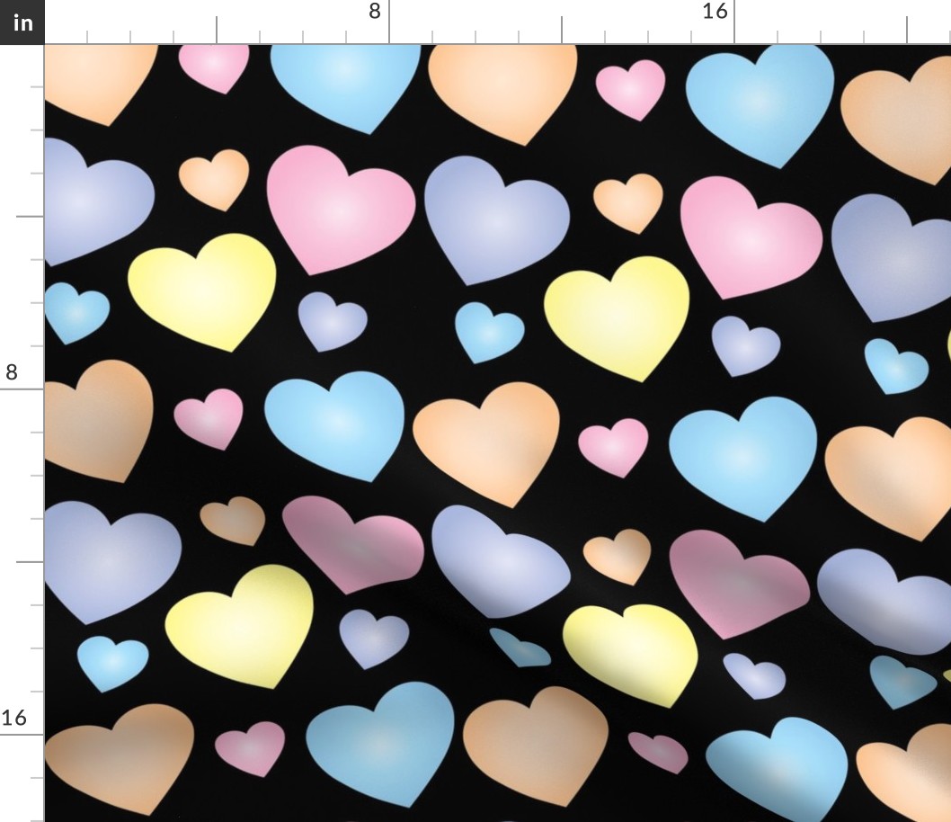 Colorful Hearts Fabric