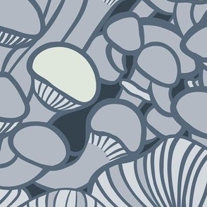 Gray Mushrooms Illustration large