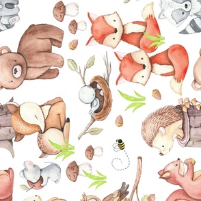 Woodland Forest Animals Nursery Rotated