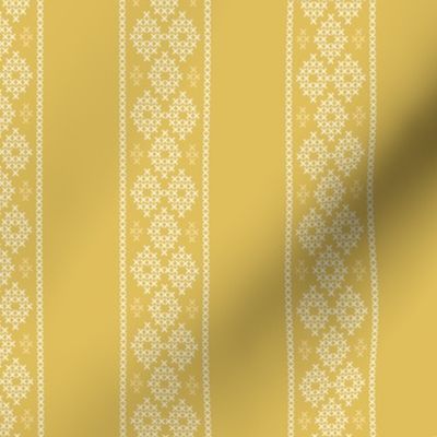cross stitch stripe mustard gold 3 wallpaper scale by Pippa Shaw