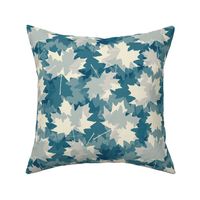 maple-leaves_ivory_teal-blue