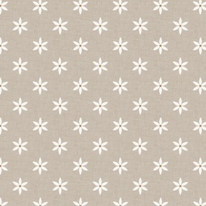 Star Flowers Dove Grey Linen Small