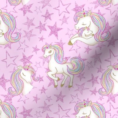 Unicorn pink stars