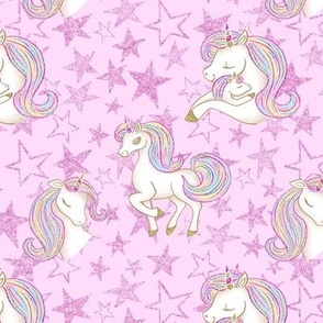 Unicorn pink stars