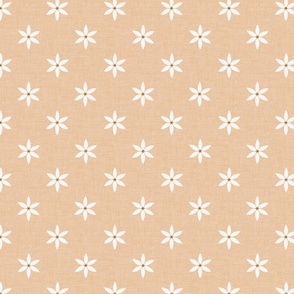 Star Flowers Coral Linen Small
