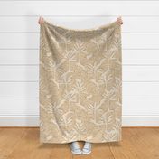 Big Cats and Palm Trees - Jungle in Creamy Beige Shades / Large