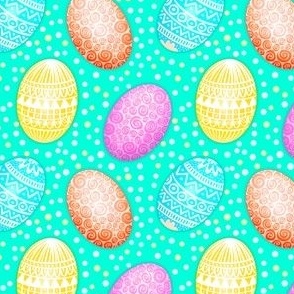 Turquoise Easter Egg Pattern