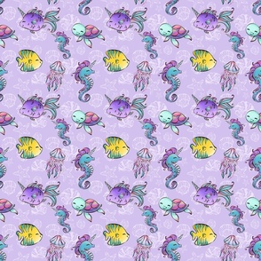 Sea creatures purple 