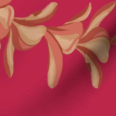 LARGE LEI PLUMERIA CURVES ON magenta pantone 2023