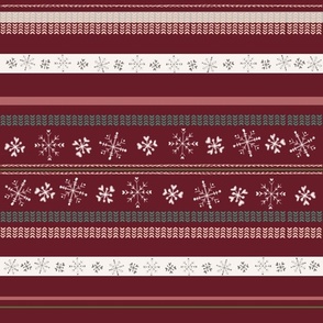 Ski Animals Collection  Stripe Red -Julie Prescesky