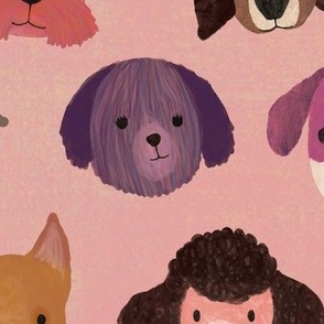 Dog heads - pink (large)
