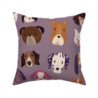 Dog heads - purple (large)