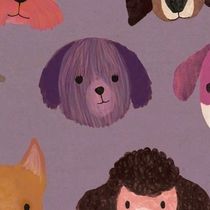 Dog heads - purple (large)