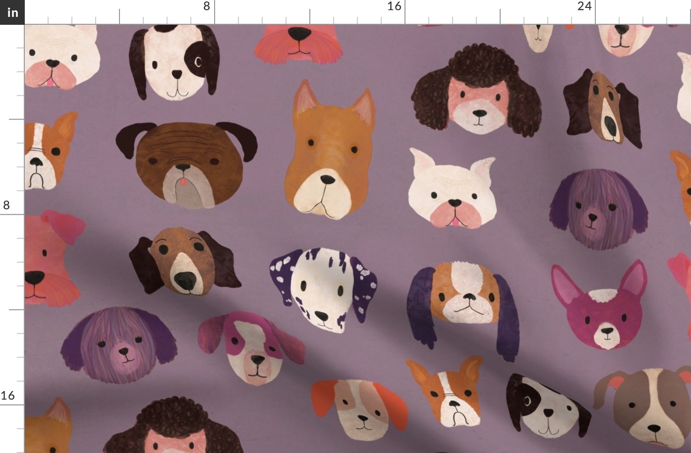 Dog heads - purple (large)