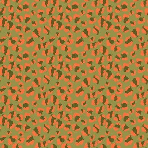 new leopard pattern orange and khaki green