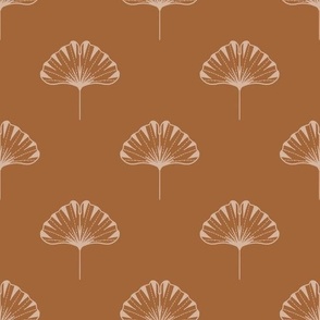Art deco ginkgos in soft brown