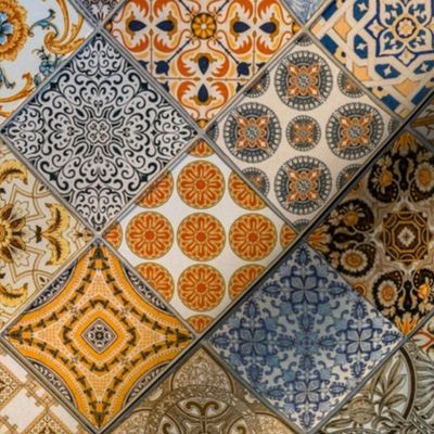 Vintage Weathered Mediterranean Ceramic Tiles