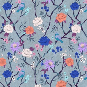 Antoinette Floral Periwinkle