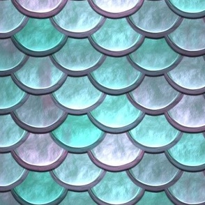Marbled Mermaid Scale Tiles in Turquoise and Lilac