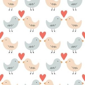 Love Birds on White