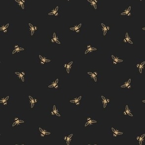 Scattered Flying Bumble Bees, Black, 4in