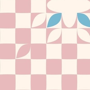 Geometric Flower Grid - Pink - Large