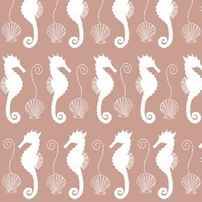 Seahorses Shells, and Swirls Pattern in Regency Pink - Coordinate