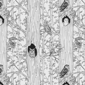 Owl Woods // grey large scale