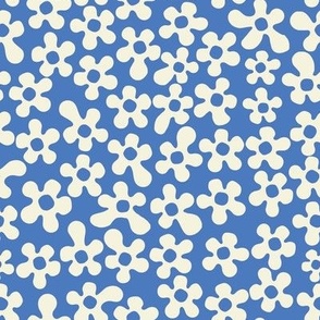 Blue sky retro florals