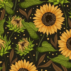 Vintage Sunflower field