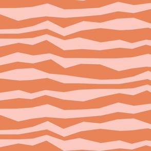 Wacky stripes / Large scale / Coral+pink