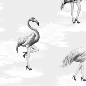 Flamingo Girls in gey black white