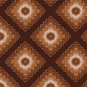 rhombus floral in earthy colors