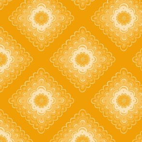 floral rhombus monochromatic marigold | large