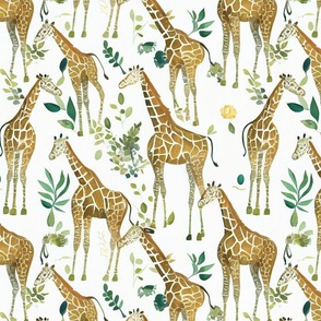 Safari animals - watercolor giraffe 