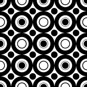 Noir Black and White Circle Spot Geometric