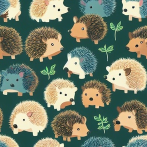 Cottagecore - Colorful hedgehogs
