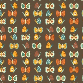 butterflies brown small scale