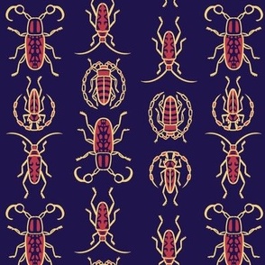 Climbing Longhorn Beetles, simple navy