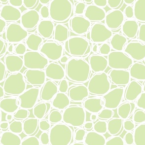 Coordinating Minimalistic Scribble Pattern Light Green And White Smaller Scale