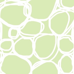 Coordinating Minimalistic Scribble Pattern Light Green And White 