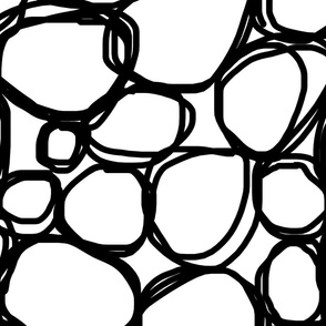 Coordinating Minimalistic Scribble Pattern Black And White