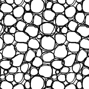 Coordinating Minimalistic Scribble Pattern Black And White Smaller Scale