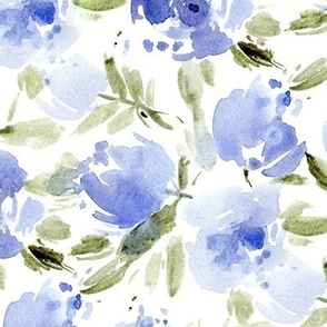 Verona flowers - watercolor floral - painted bloom for modern home decor nursery - loose flora b102-2