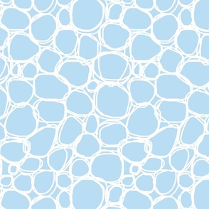 Coordinating Minimalistic Scribble Pattern White And Pastel Blue Smaller Scale