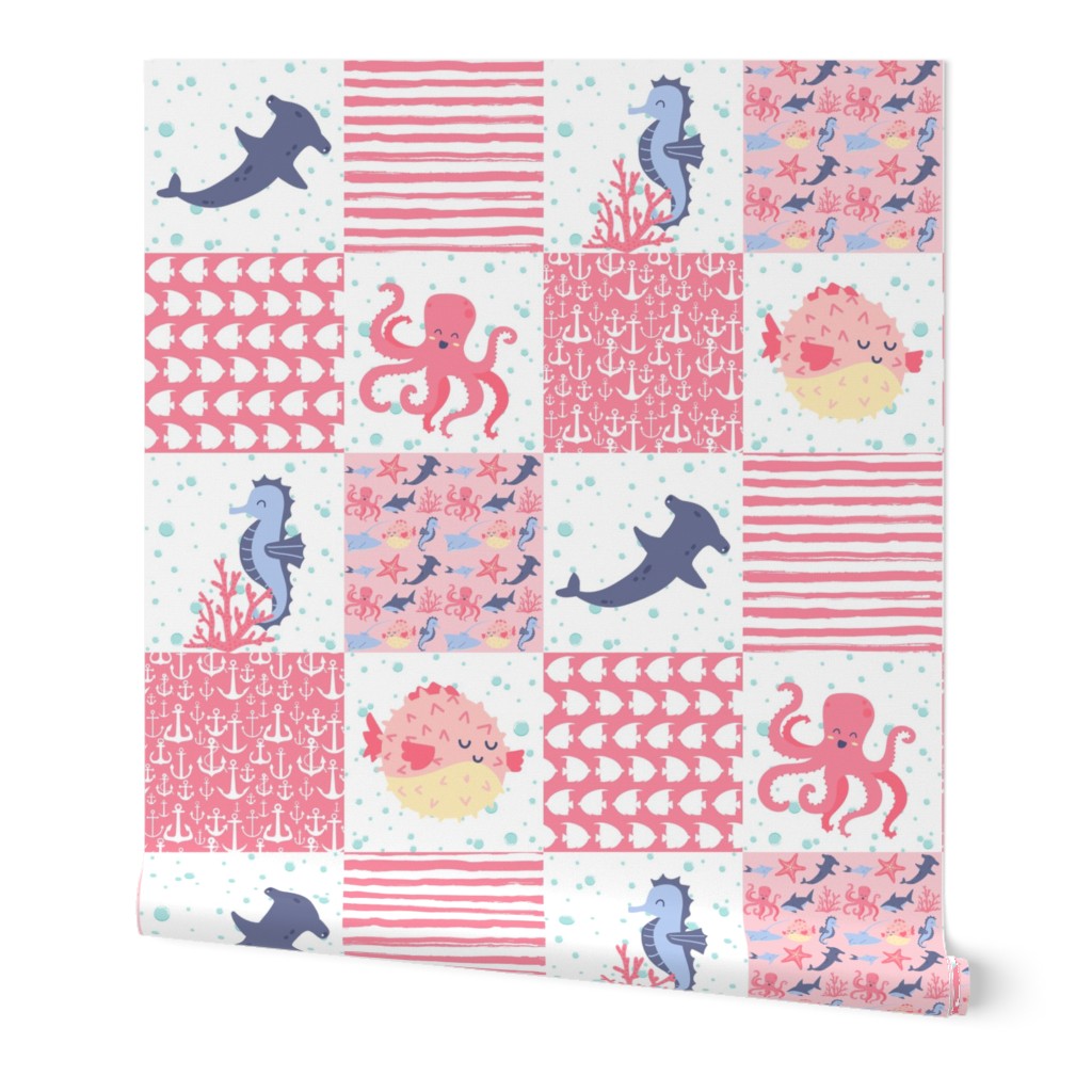 Pink Purple Girls Nautical Patchwork