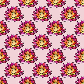 stained glass lotus flowers on cotton candy | medium