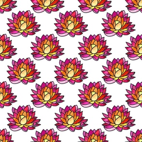 stained glass lotus flowers on white | medium