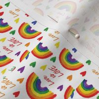 Pride rainbow love is love - white small scale rotated