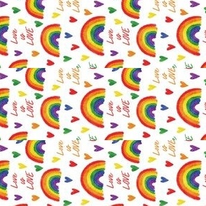 Pride rainbow love is love - white small scale rotated